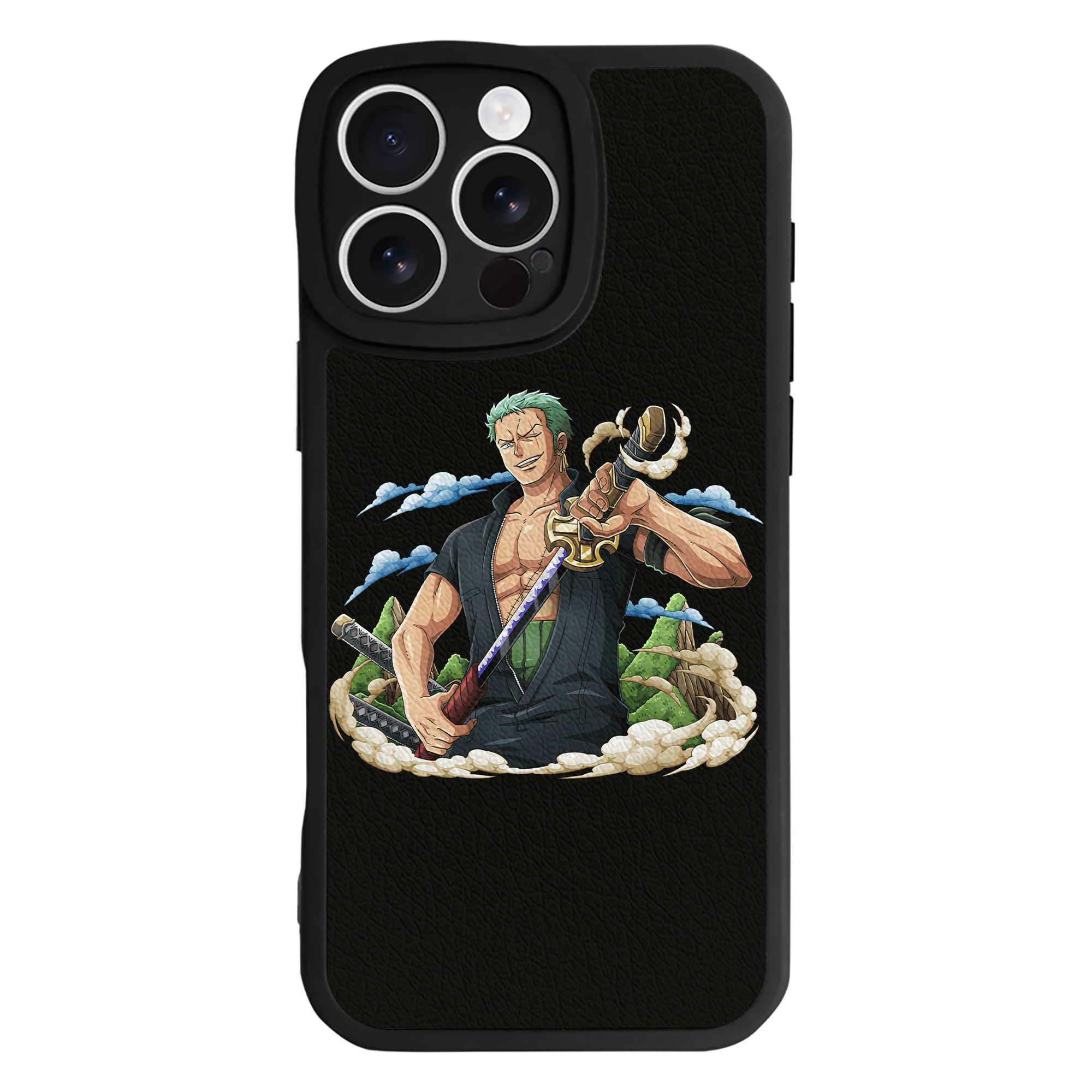 （画像用） ワンピース ロロノア・ゾロ ONE PIECE Roronoa Zoro 【iPhone 16シリーズ対応】シリコンスマホケース（レザー調） 材質：シリコン